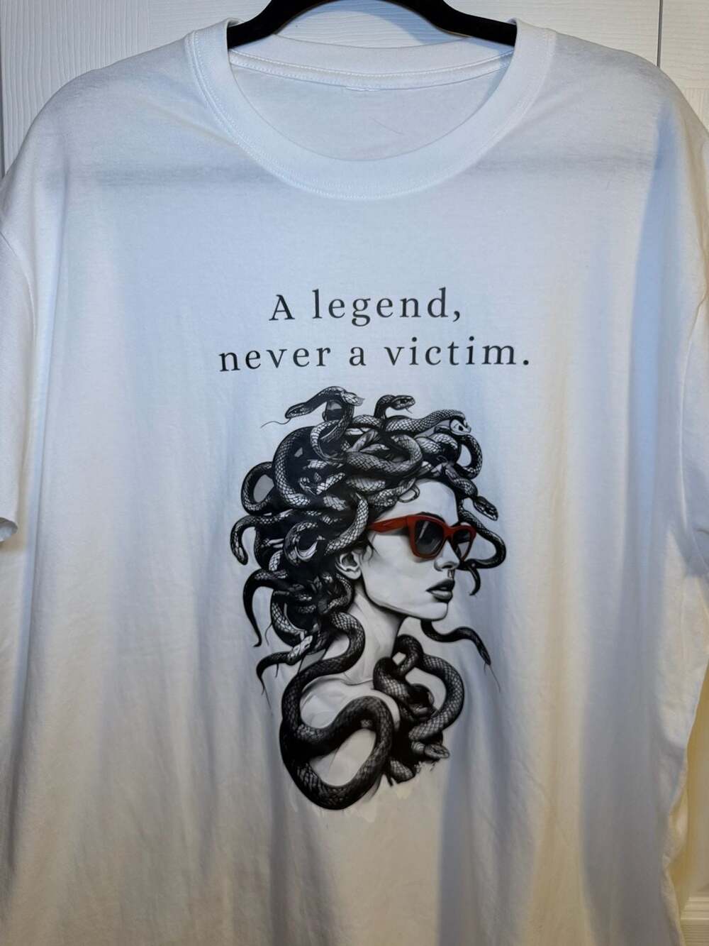 A Legend Never A Victim Medusa Graphic T-Shirt White